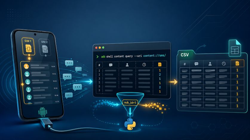 Using ADB to Export and Filter SMS Messages by SIM Card